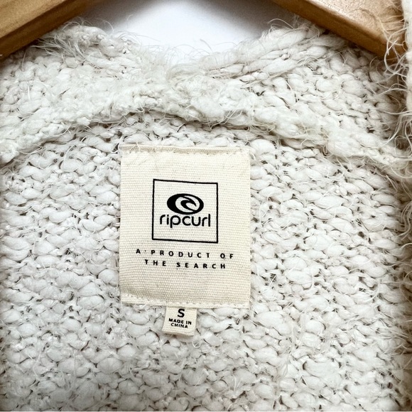 Rip Curl Snow Drify Fuzzy Boucle Cardigan Sweater Open Teddy Knit Size Small - Picture 8 of 12